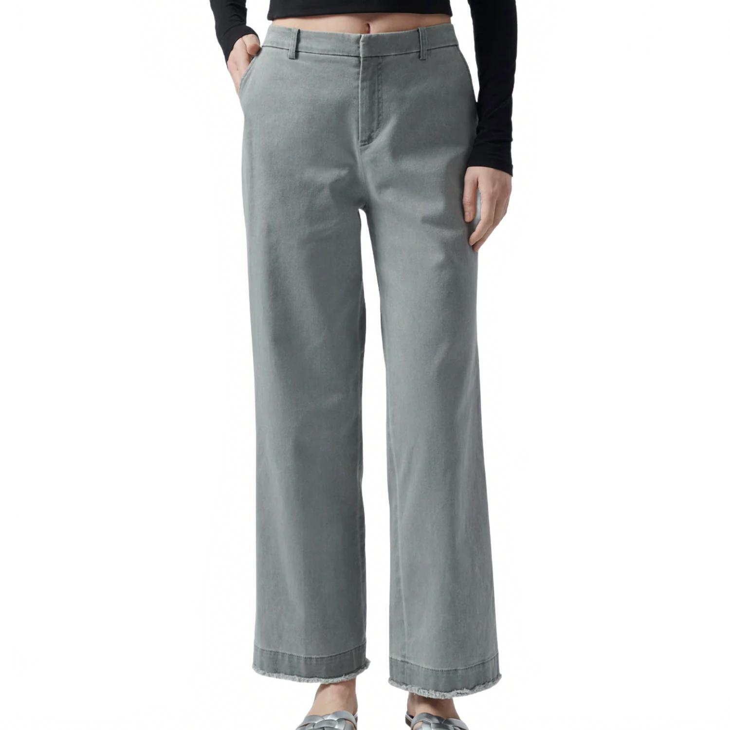 New Atm Women's Garment Wash Cotton Twill Boyfriend Pants In Olive Drab